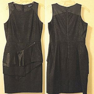 GIANNI BINI Black Cocktail Glitter Metallic Ruffle Dress, Size: 8